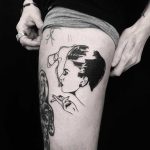 Smoking women tattoo by Johnny Gloom