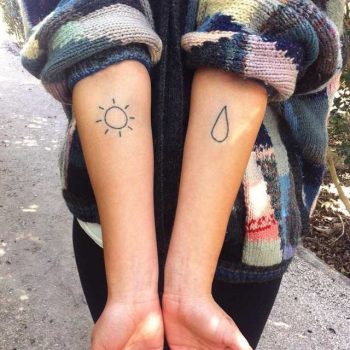 Snshine raindrop tattoo by Nadia Rose