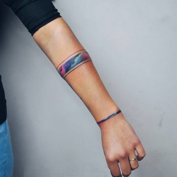 Space bracelet tattoo by Valeria Yarmola