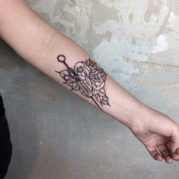 Syringe and rose diabetic tattoo by Nerdymatch Loredana