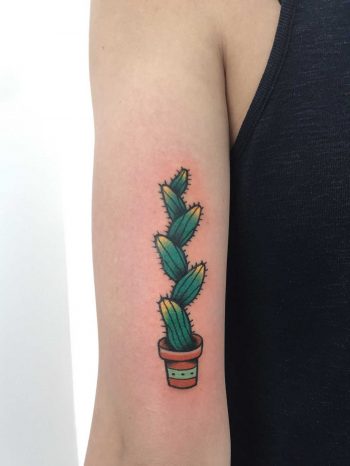Tall cactus tattoo