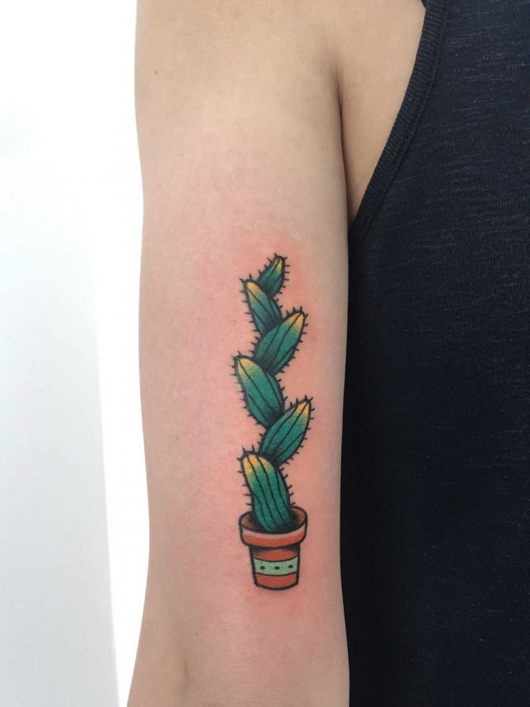 Tall cactus tattoo