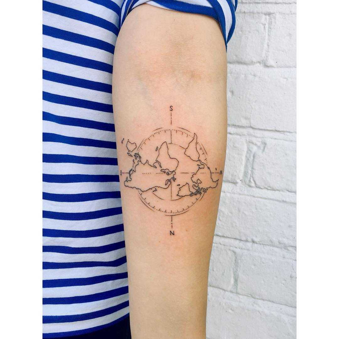 Upside down atlas tattoo by Zaya