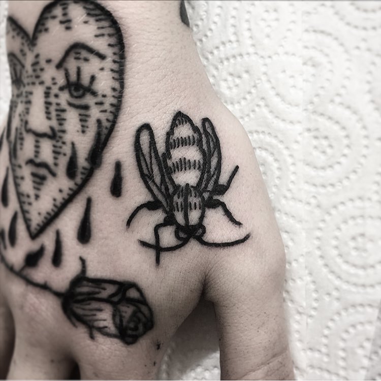 Posting this again because only posted a reel last time. Love all the  freehand buggies #bee #honeybee #wasp #tattoo #bugtattoo #freehan... |  Instagram