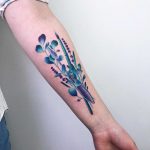 Watercolor bouquet tattoo by Valeria Yarmola