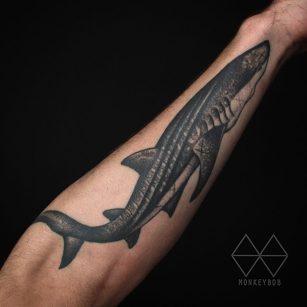 Whale shark tattoo by Monkey Bob