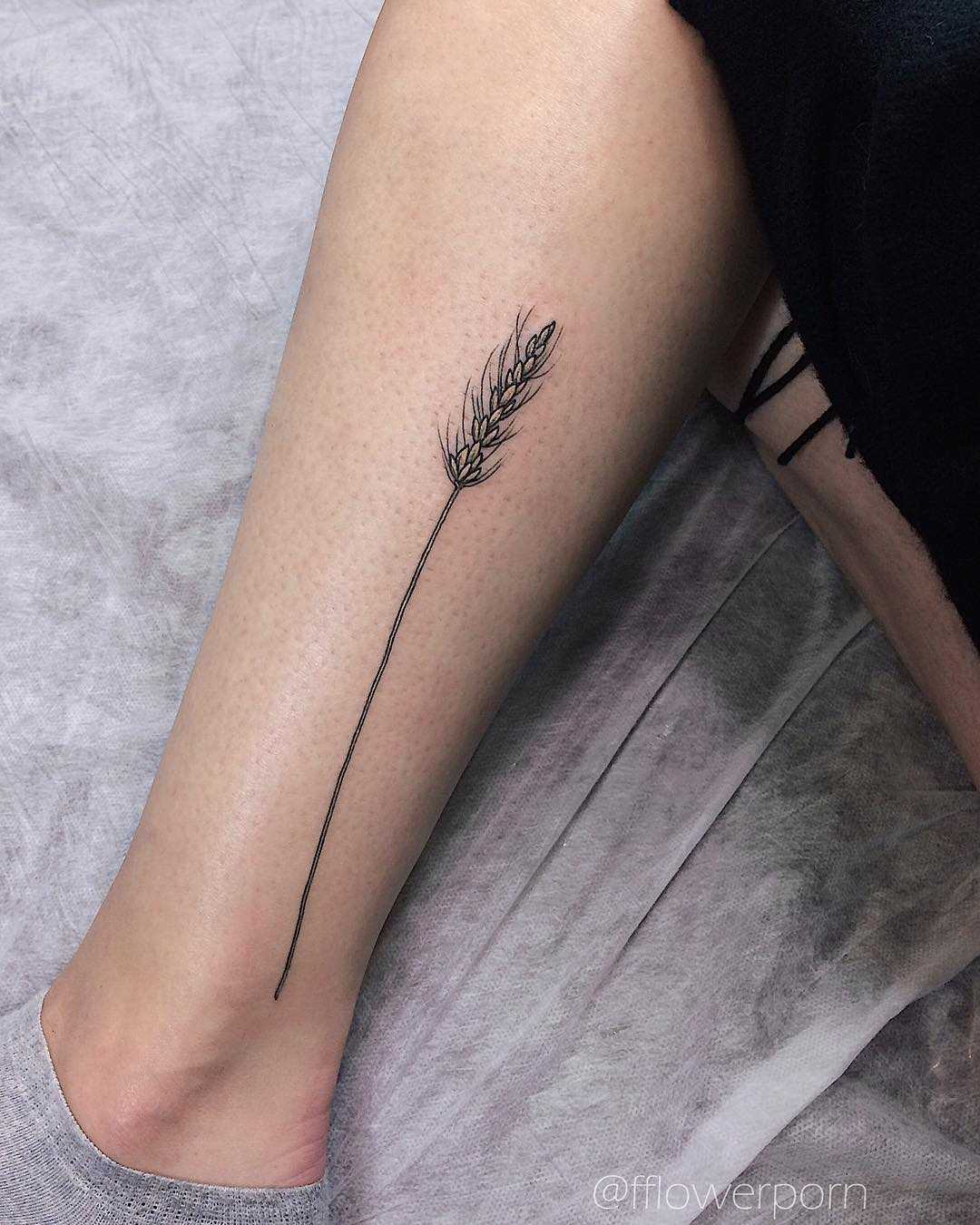 Wheat branch tattoo