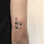Wine bottle and glass tattoo by yeahdope