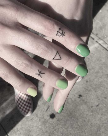 3 astrology symbol tattoos by Robbie Ra Moore