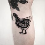 Anatomical chicken tattoo by Deborah Pow