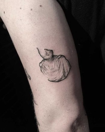 Aurelius bust tattoo by Robbie Ra Moore