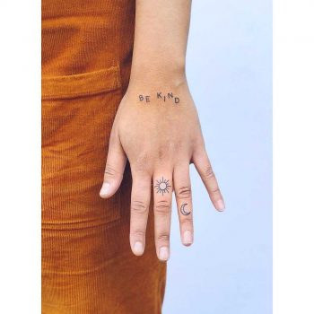 Be kind tattoo by tattooist Zaya