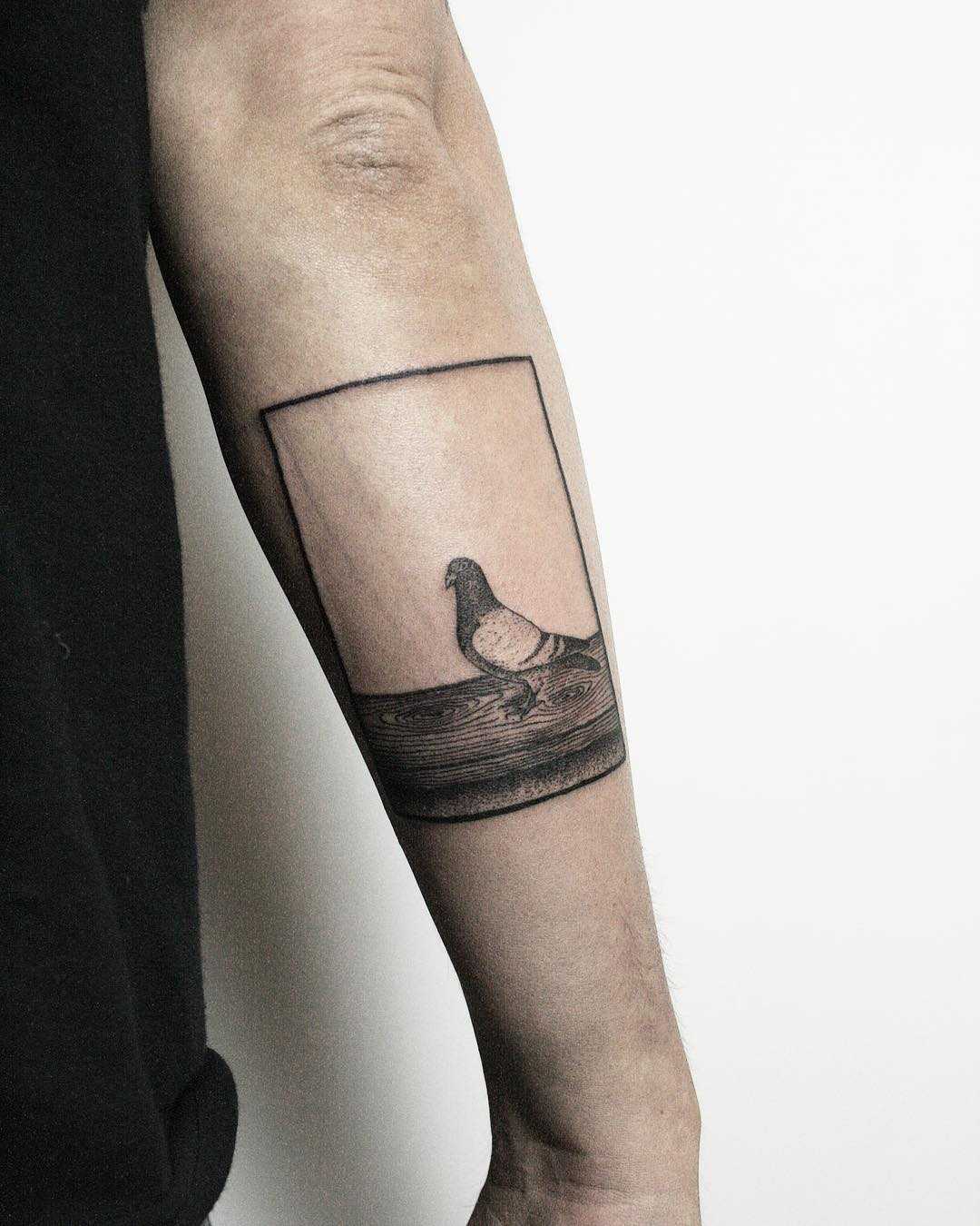 Beautiful pigeon tattoo by tattooist Spence @zz tattoo