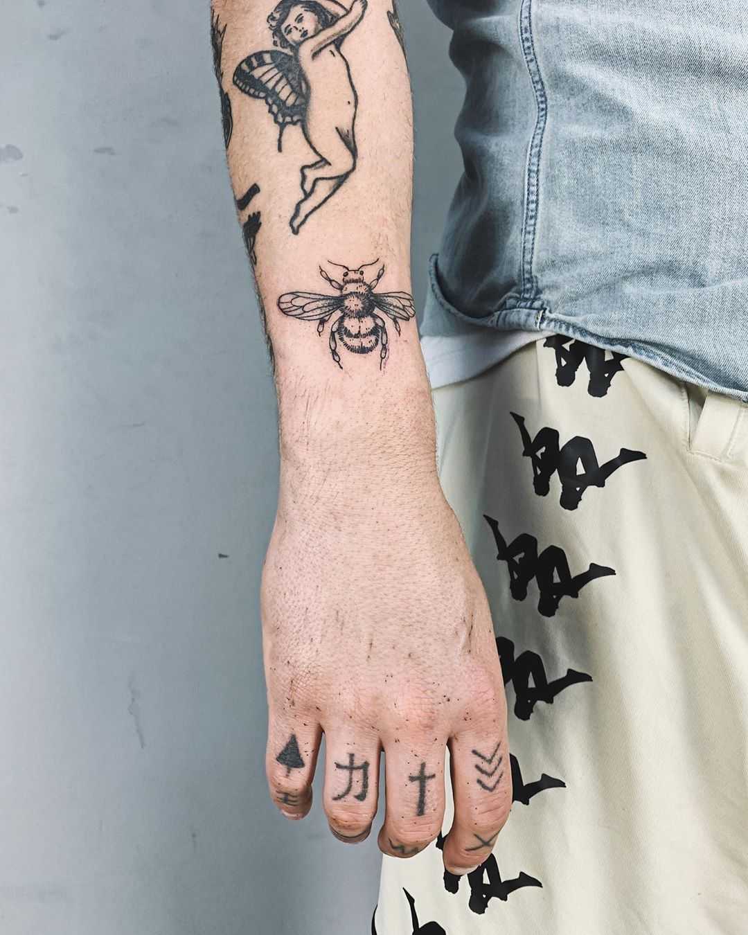 Bee tattoo by Jay Rose