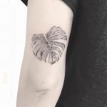 Black and grey Monstera leaf by Annelie Fransson