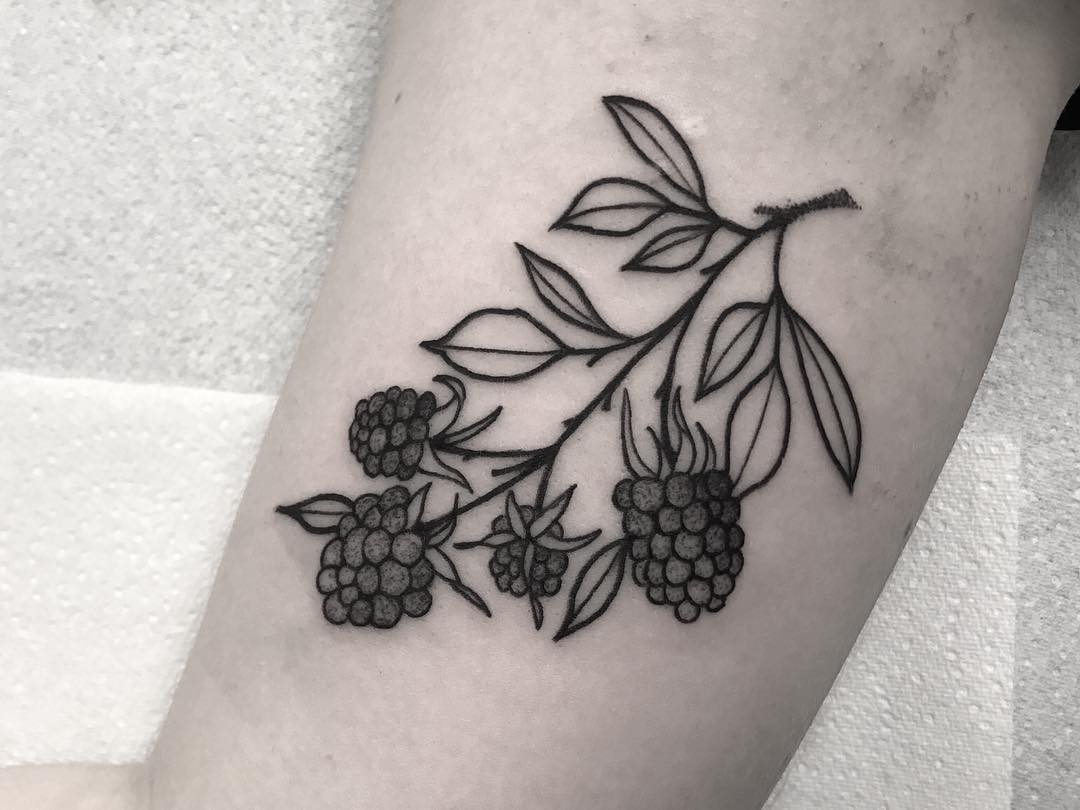 Blackberries tattoo by Wagner Basei