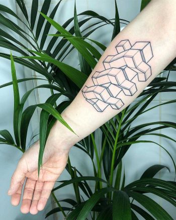 Brutalism tattoo by Loz Thomas