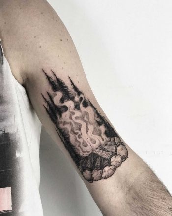 Campfire tattoo by tattooist Spence @zz tattoo