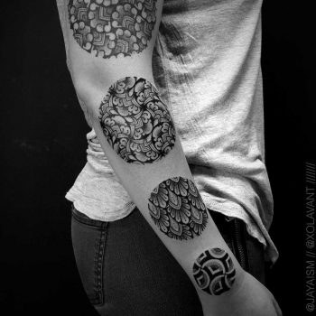 Circle pattern tattoos by Jaya Suartika