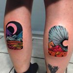 Colorful landscapes on both calves by Eugene Dusty Past