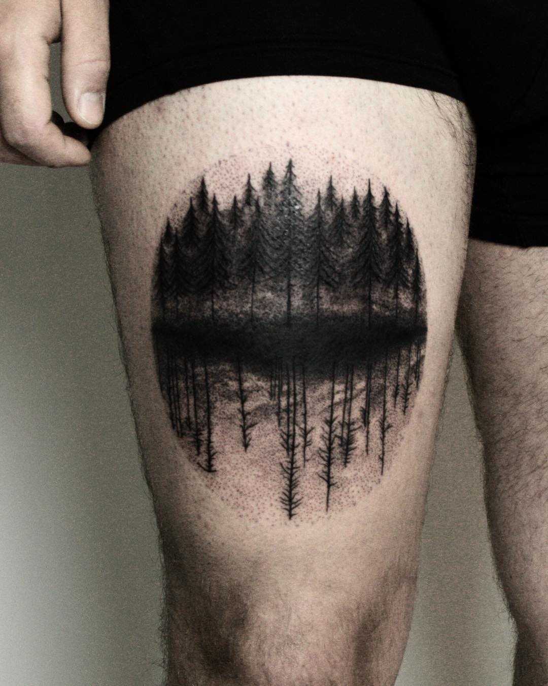 Dark forest tattoo by tattooist Spence @zz tattoo