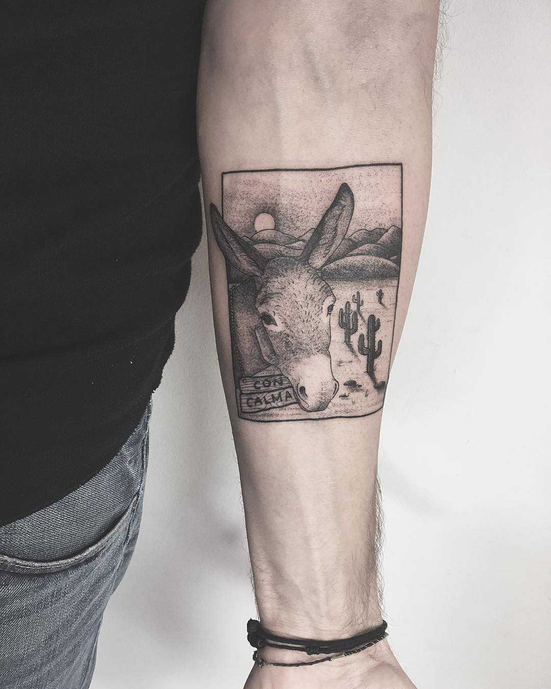Donkey tattoo by tattooist Spence @zz tattoo