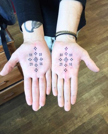 Dots on palms by Kirk Budden
