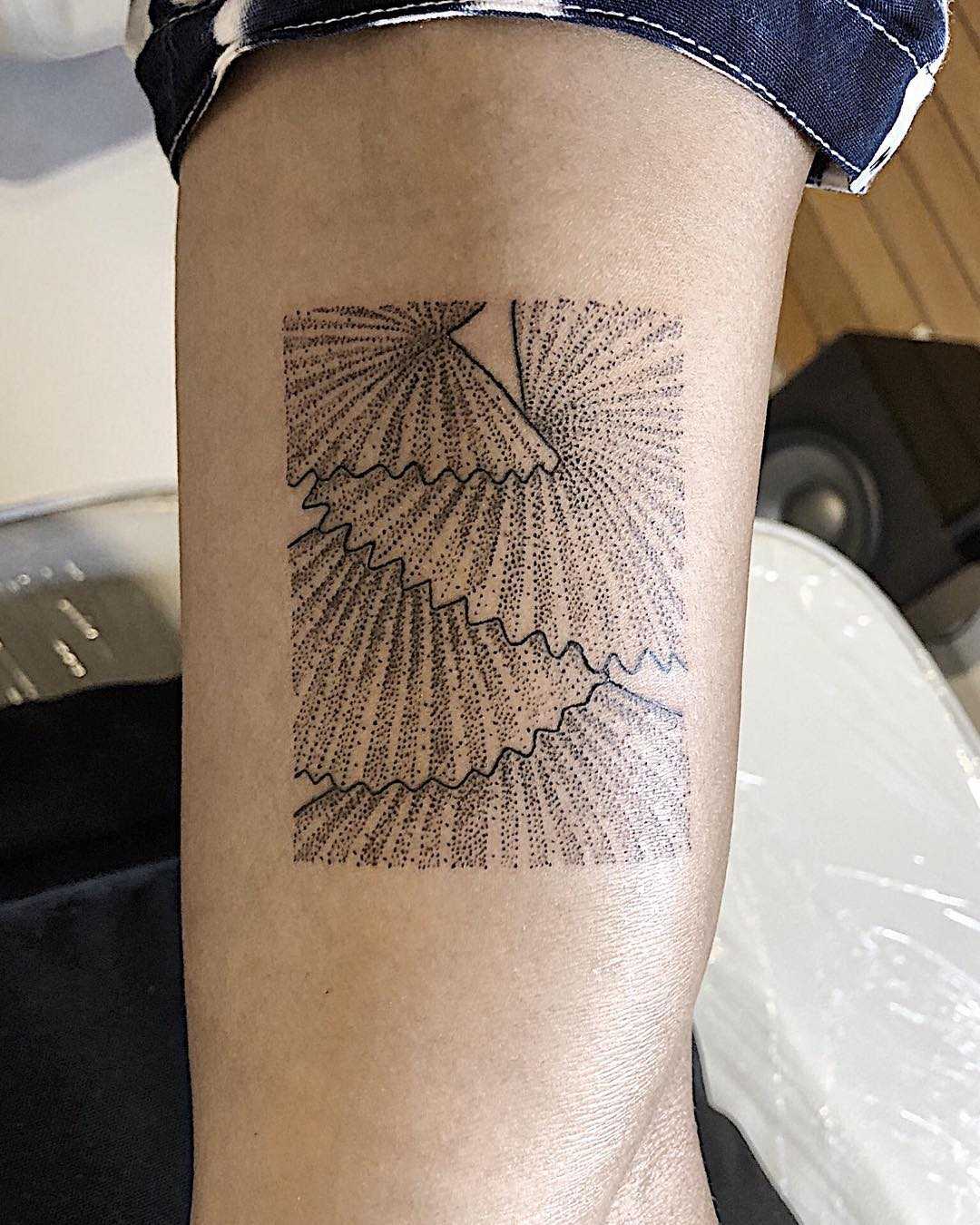 Fan palm tree tattoo by Sasha But.maybe