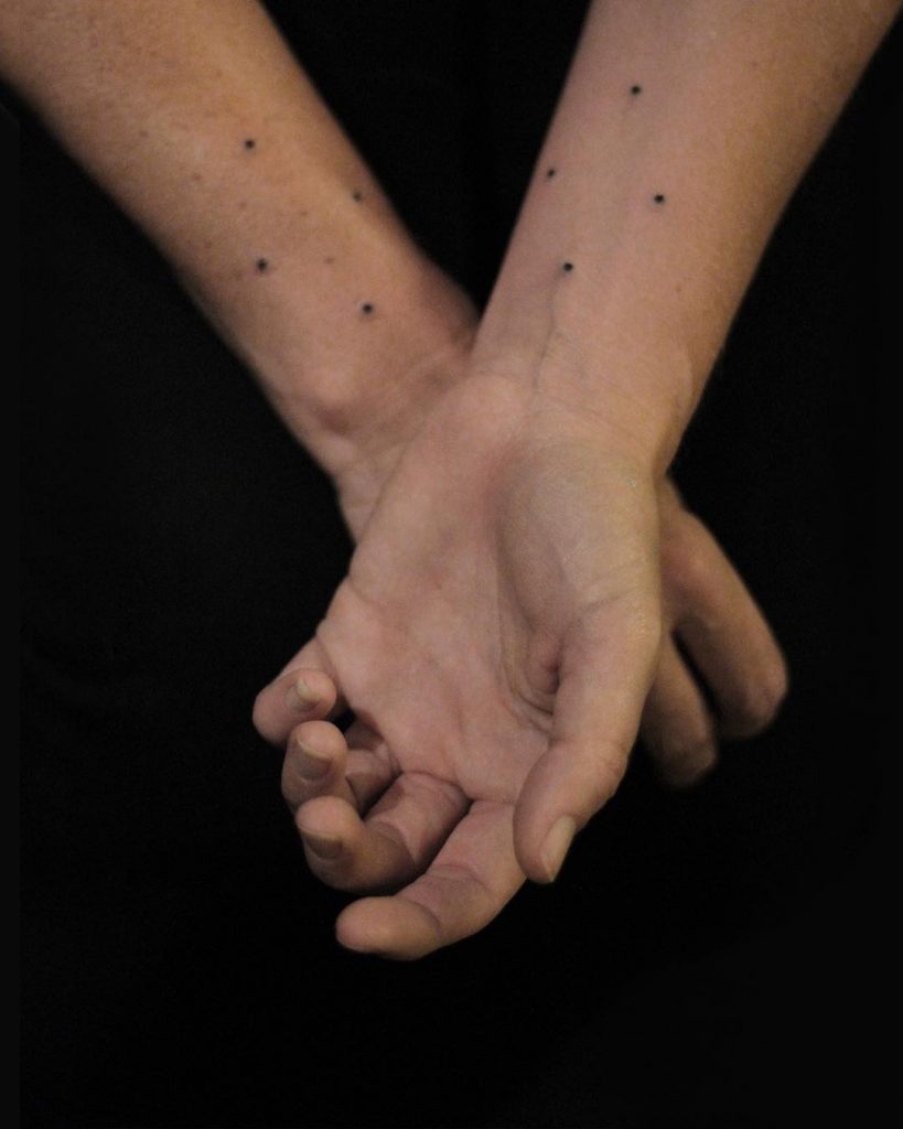 Four dots tattoo by Stanislava Pinchuk