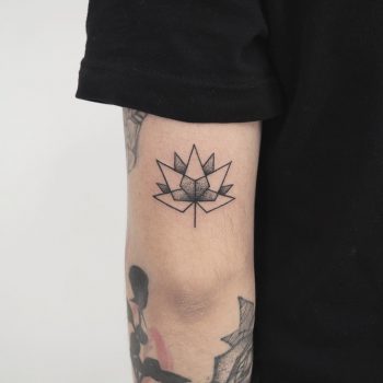 Geometric Lotus flower tattoo by anton1otattoo