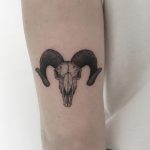 Goat skull by tattooist Spence @zz tattoo