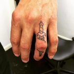 Hand-poked dagger by Kirk Budden