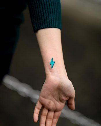 Hand-poked lightning bolt by zzizziboy