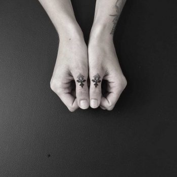 Hand-poked thmumb ornaments by Oliver Whiting