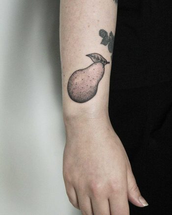 Little pear tattoo by tattooist Spence @zz tattoo