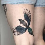 Magpie tattoo by Annelie Fransson