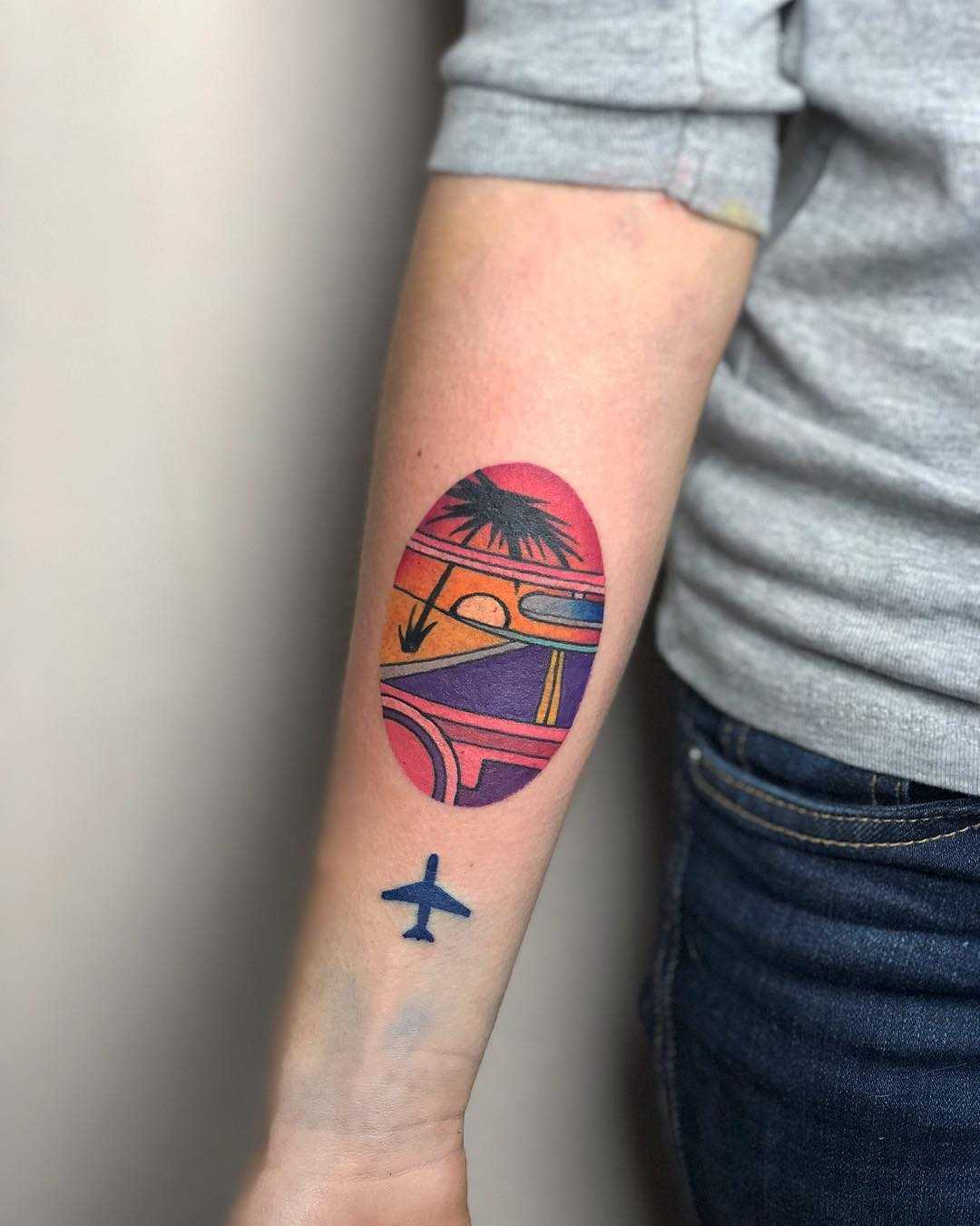 Miami vibes tattoo by Eugene Dusty Past
