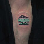 Neon burger tattoo by zzizziboy
