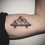 Skateboard mountain by tattooist Spence @zz tattoo