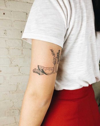 Stick and poke still life tattoo by Kelli Kikcio