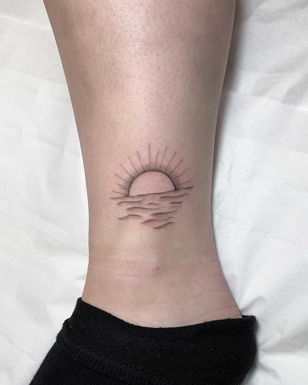 Sunrise tattoo | Single line tattoo, Sunrise tattoo, Line tattoos