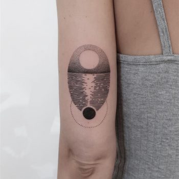 Sunset in a sea tattoo by Julim Rosa