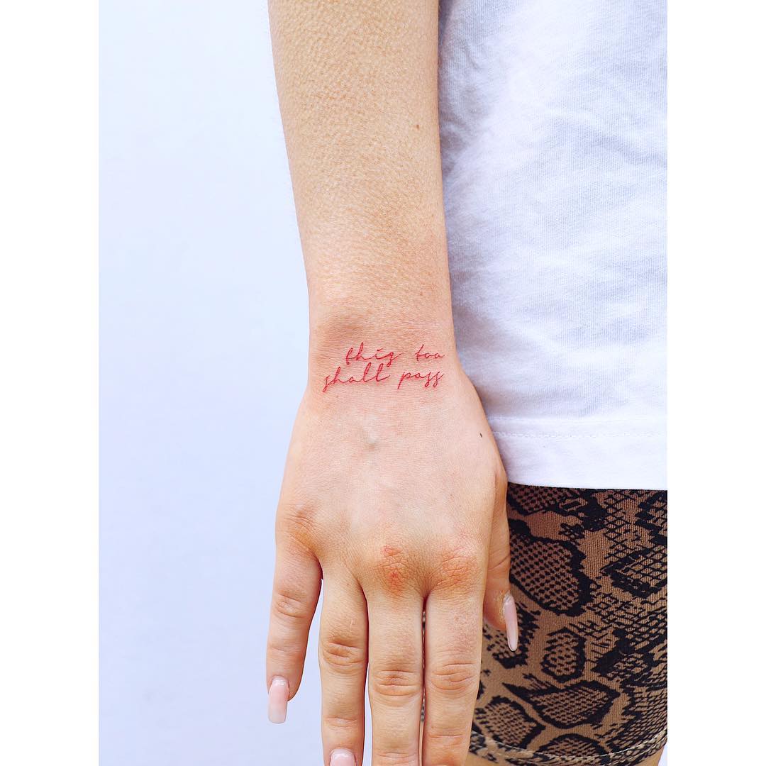 This too shall pass tattoo by tattooist Zaya 