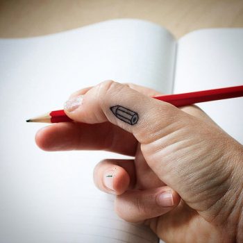 Tiny pencil tattoo by tattooist Spence @zz tattoo