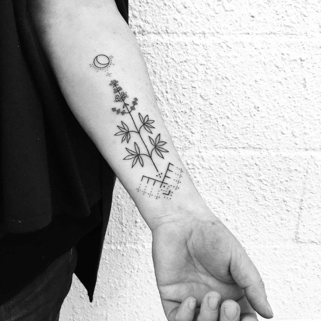 Vitex agnus castus tattoo by Nadia Rose