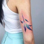 Watercolor branch tattoo by Valeria Yarmola