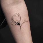X-ray Magnolia flower tattoo by Jakub Nowicz