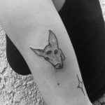 3-eyed greyhound tattoo by Robbie Ra Moore