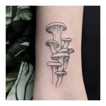 A cluster of mushrooms tattoo by Sabrina Parolin