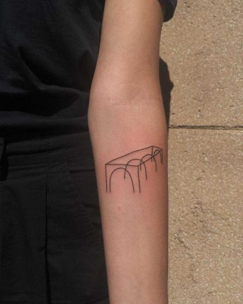 Abstract bridge tattoo by Jessica Rubbish